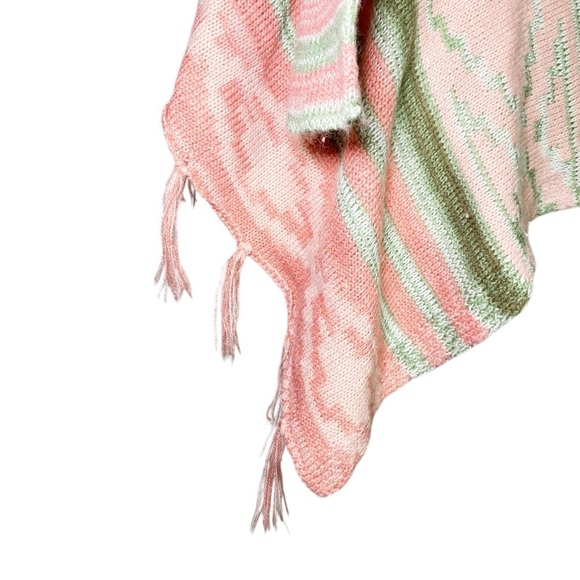 Striped Green and Pink Women's Sweater - Picture 6 of 13